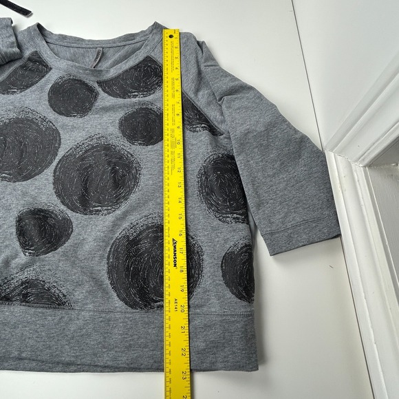 Karen Millen T-Shirt 16 Grey Long Sleeve Sheer Back Scoop Neck Stretch Geometric - Picture 8 of 11